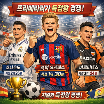 요케레스 30골 폭격 프리메라리가 득점왕 질주호나우